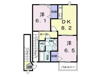 ララ・メゾンA(2DK/2階)の間取り写真