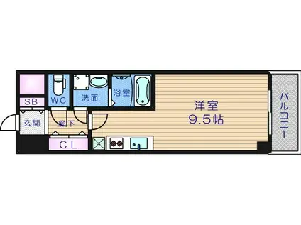 エスリード難波ステーションプラザ(ワンルーム/8階)の間取り写真