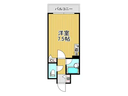 東大阪レヂデンス(ワンルーム/5階)の間取り写真