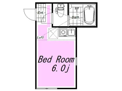 ユナイト星川シューデニッシュ(ワンルーム/1階)の間取り写真