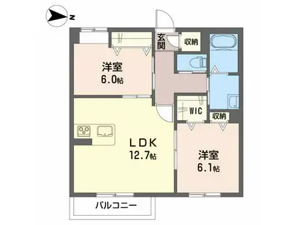 BEREO AKUI(2LDK/3階)の間取り写真