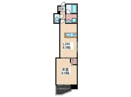 ラブリエ十日市(1LDK/5階)の間取り写真