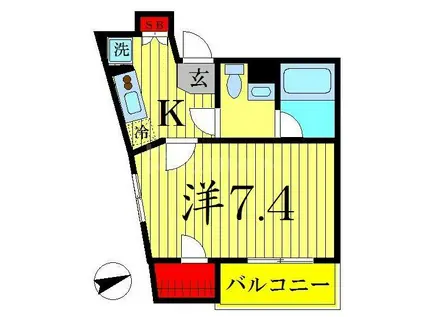 アイル東京リバーサイド(1K/8階)の間取り写真