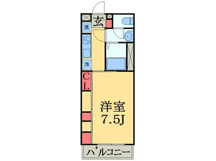 リブリ・MYU市原(1K/2階)の間取り写真