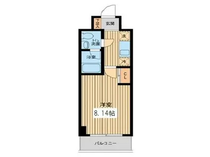 プロスペクト門前仲町(1K/3階)の間取り写真