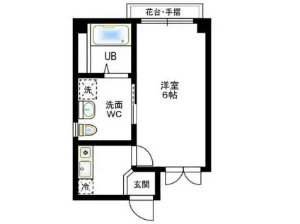 ミーティア西横浜(1K/4階)の間取り写真