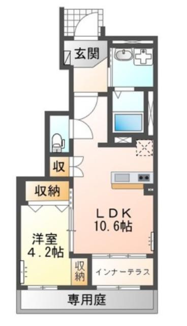 DA・MONDE(1LDK/1階)の間取り写真