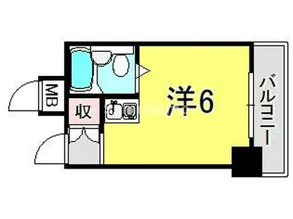 ライオンズマンション神戸元町(1K/3階)の間取り写真