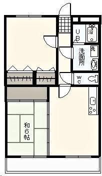 リージングマンション A棟(2LDK/1階)の間取り写真