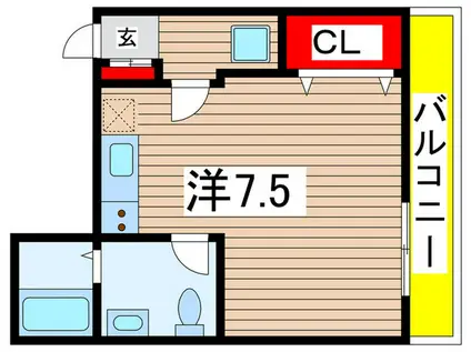 RAPA(ワンルーム/3階)の間取り写真