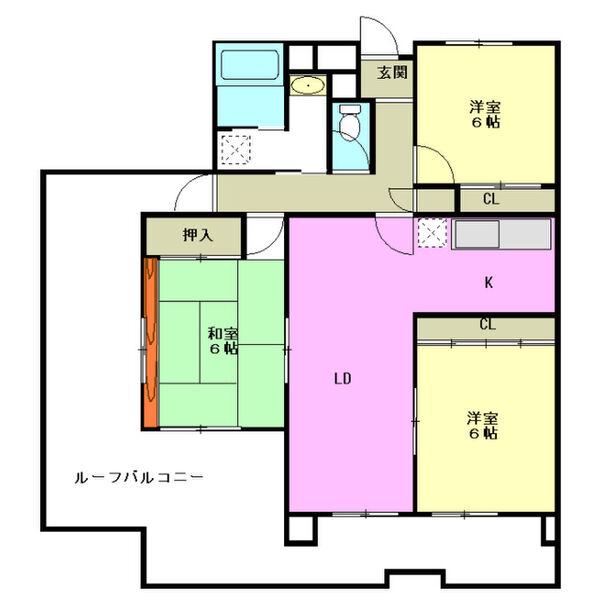 エスポワール尾崎(3LDK/7階)の間取り写真