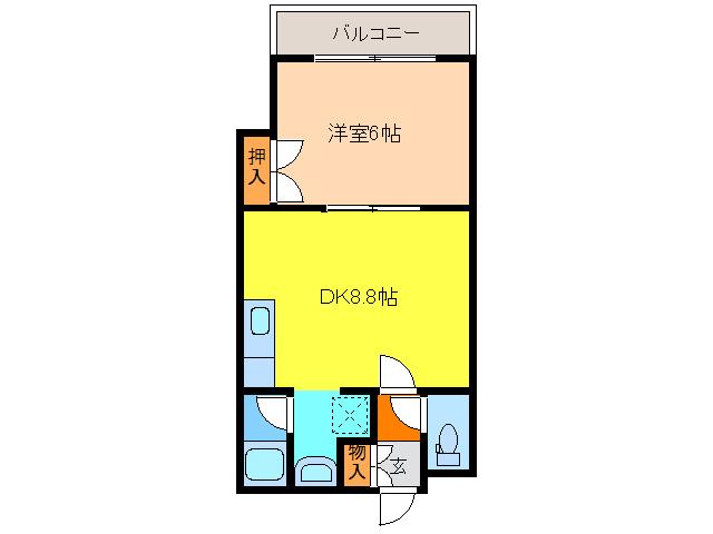 エルドラード恵庭(1LDK/3階)の間取り写真