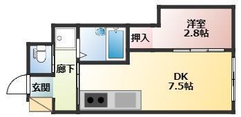 GLANZ 葉山(1DK/1階)の間取り写真