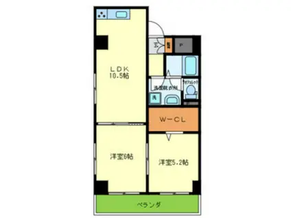 マンション宝徳(2LDK/3階)の間取り写真