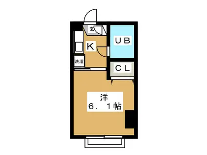 ヴィラデステ(1K/3階)の間取り写真