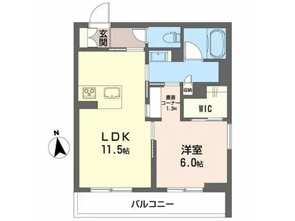 ベレオ南栄町(1LDK/1階)の間取り写真