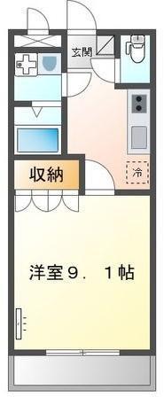 トレスエルマーナ(1K/2階)の間取り写真