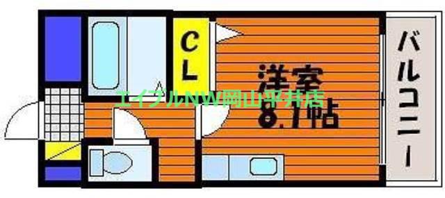 アーバンハイム小橋(ワンルーム/4階)の間取り写真