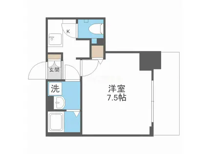 プラザ玉造(1K/8階)の間取り写真