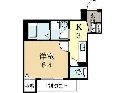 SHA MAISON CEST LEPIEDシャーメゾンセルピィエ(1K/3階)の間取り写真