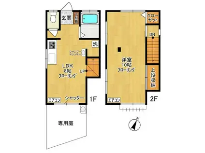 ミキハイツ(1LDK/1階)の間取り写真
