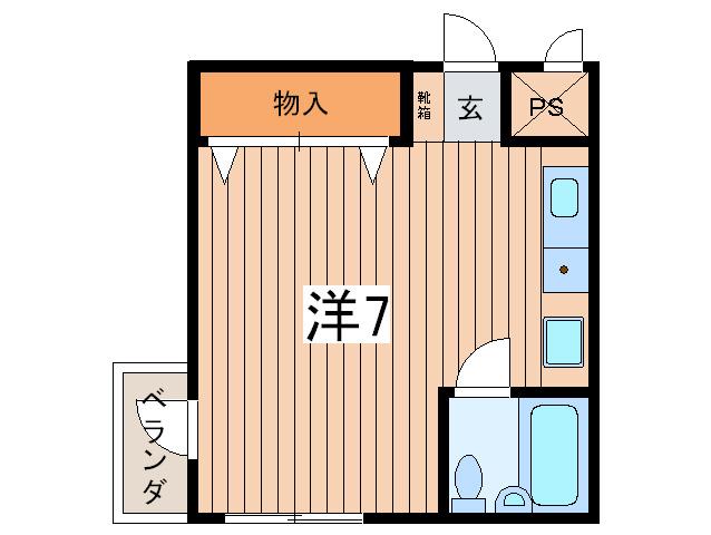 クリアウォーター(ワンルーム/2階)の間取り写真