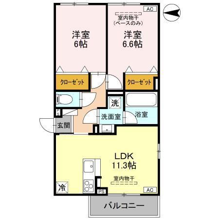 DR相木CORAZON(2LDK/2階)の間取り写真