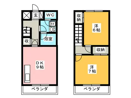 ウエストゴトウ(2DK/4階)の間取り写真