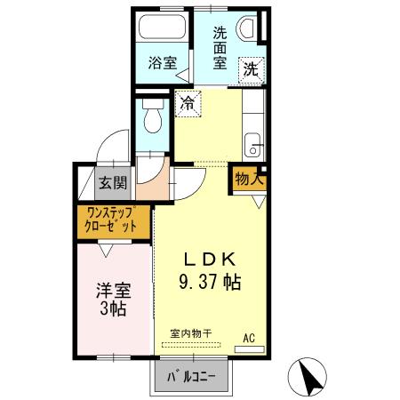 ドリームハイツ(1LDK/2階)の間取り写真