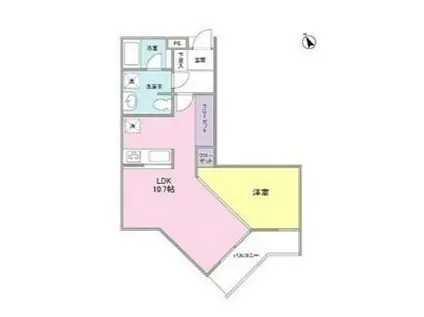 セローセロー自由が丘(1LDK/3階)の間取り写真