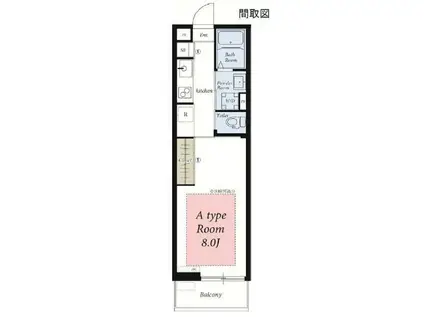 リブリ・湘南六会(1K/3階)の間取り写真