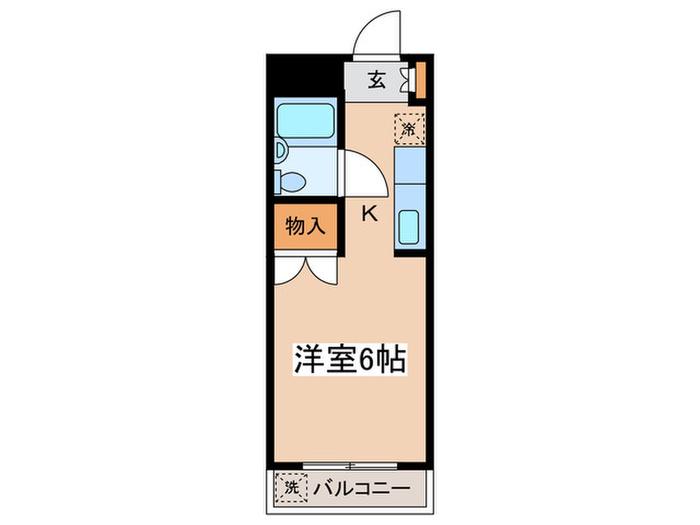 ラフォーレ湯船(1K/1階)の間取り写真