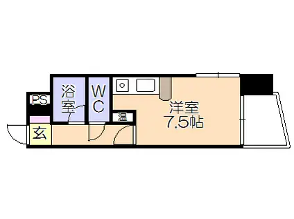 ロマネスク通町(ワンルーム/2階)の間取り写真