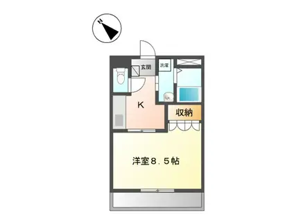 フラワーヒルズ山ノ神(1K/1階)の間取り写真