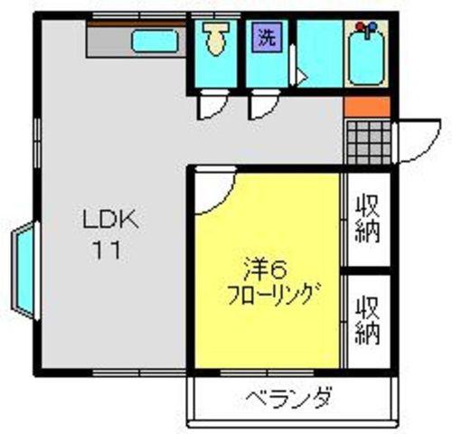 メゾン石原II(1LDK/2階)の間取り写真