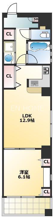DAIKOKU ROUGE(1LDK/7階)の間取り写真