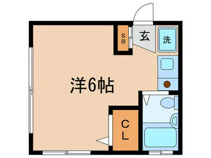 ウエストゲート(ワンルーム/2階)の間取り写真