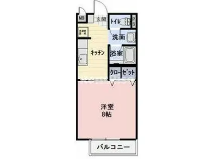 サープラスワンオオシマ(1K/2階)の間取り写真