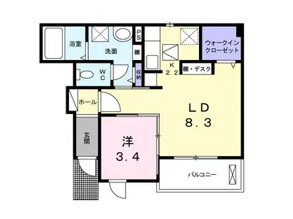 アルディエンテ(1LDK/1階)の間取り写真