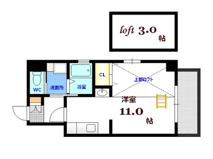 グランマーレ18(ワンルーム/2階)の間取り写真