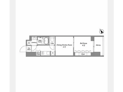 シーズンフラッツ大森西(2K/6階)の間取り写真