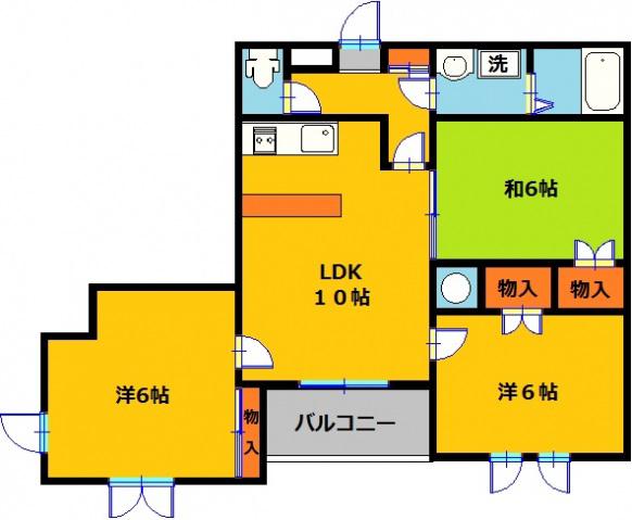 東塙田ロイヤルパレス(3LDK/2階)の間取り写真