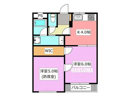 ウィステリアハウス(2K/3階)の間取り写真