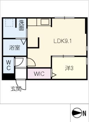 INTEGRAL北一色(1LDK/1階)の間取り写真