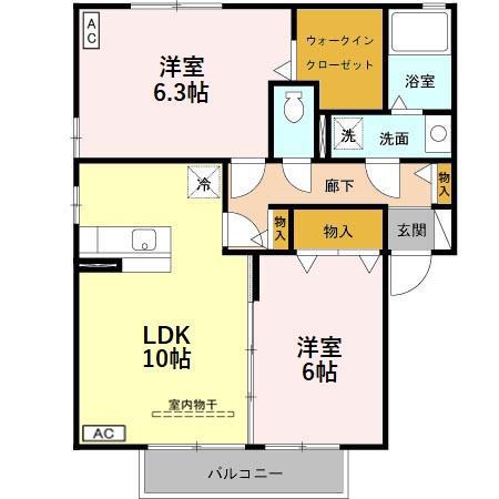 ロイヤルオークB202(2LDK/2階)の間取り写真