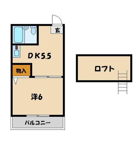 カーサ鶴ヶ島(1DK/1階)の間取り写真