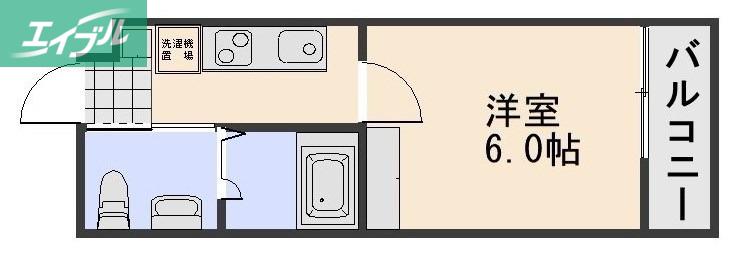 BLUE.RESIDENCE浜(1K/1階)の間取り写真