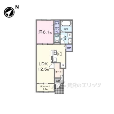 モルゲン・チェ―ロ(1LDK/1階)の間取り写真