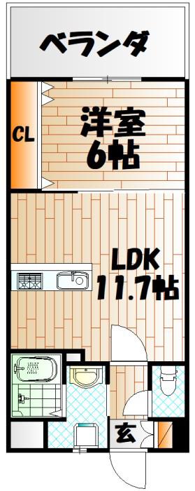 サンシャインプリンセス五番街(1LDK/14階)の間取り写真