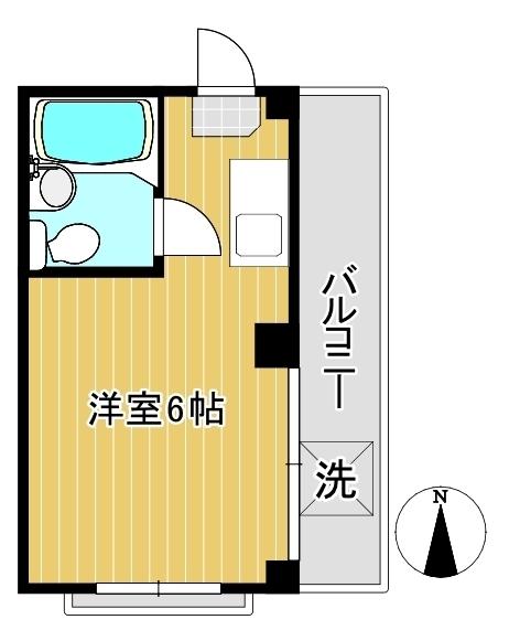 ロゼハイム(ワンルーム/2階)の間取り写真